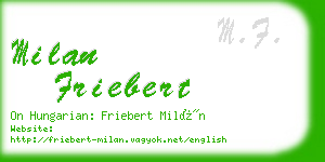 milan friebert business card